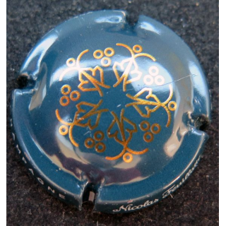 Capsule Muselet de champagne Nicolas Feuillatte n° 60e bleu foncé et or-bronze