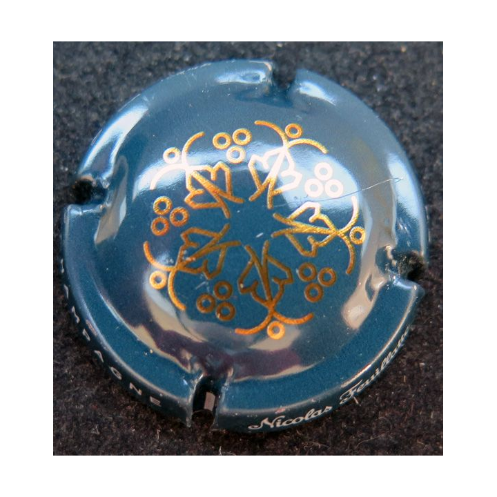 Capsule Muselet de champagne Nicolas Feuillatte n° 60e bleu foncé et or-bronze