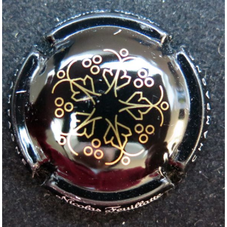 Capsule Muselet de champagne Nicolas Feuillatte n° 60b noir et or bronze