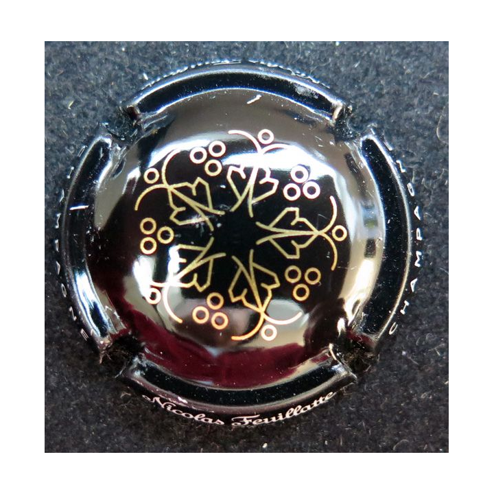 Capsule Muselet de champagne Nicolas Feuillatte n° 60b noir et or bronze