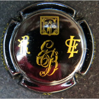 Capsule Muselet de bouteille de champagne Edouard Brun n° 9 Noir et Or 