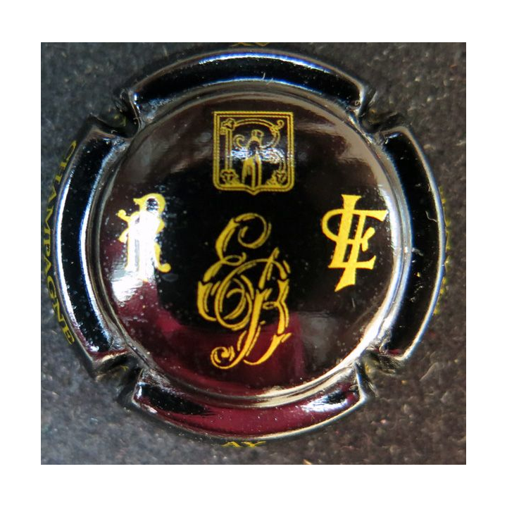 Capsule Muselet de bouteille de champagne Edouard Brun n° 9 Noir et Or 