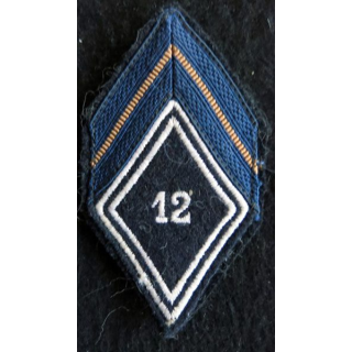 LOSANGE DE BRAS MODÈLE 45 : Ecusson de brigadier du 12° régiment de dragons AFN