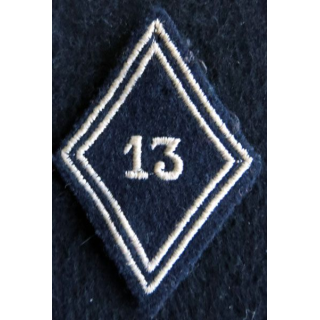 LOSANGE DE BRAS MODÈLE 45 : Ecusson modèle troupe du 13° régiment de dragons parachutistes