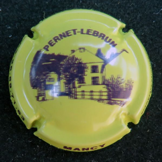 Capsule Muselet de champagne Pernet-Lebrun n° 15 vert jaune et violet
