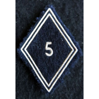 LOSANGE DE BRAS MODÈLE 45 : Ecusson troupe 5° régiment de dragons procédé GUILMAN