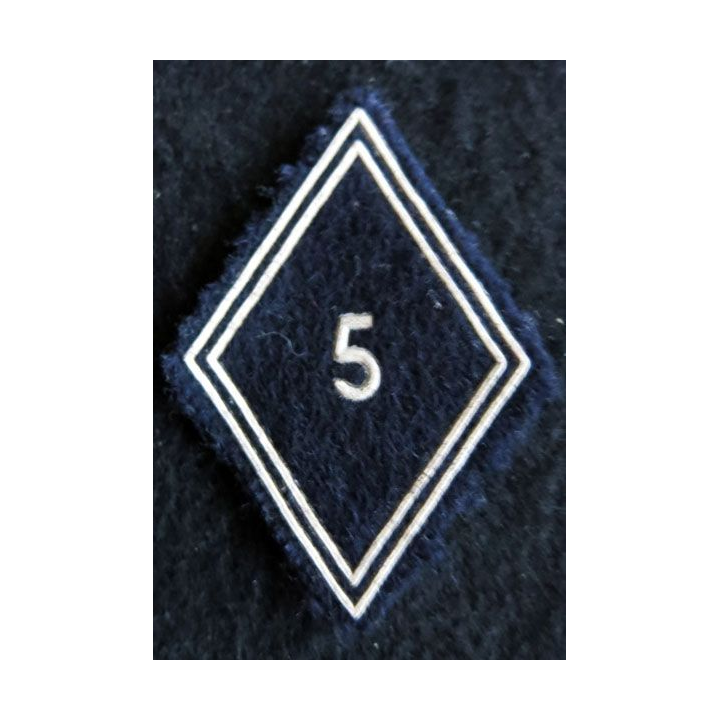 LOSANGE DE BRAS MODÈLE 45 : Ecusson troupe 5° régiment de dragons procédé GUILMAN