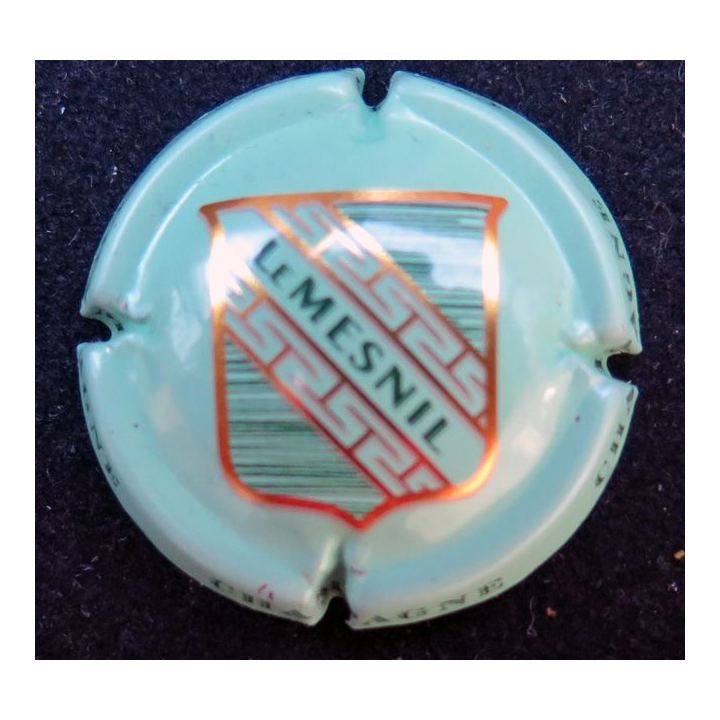 Muselet champagne U.P.R Le Mesnil n° 4b vert pâle écusson vert et or