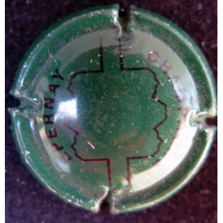 Capsule Muselet de bouteille de champagne Epernay  n° 11 vert et noir