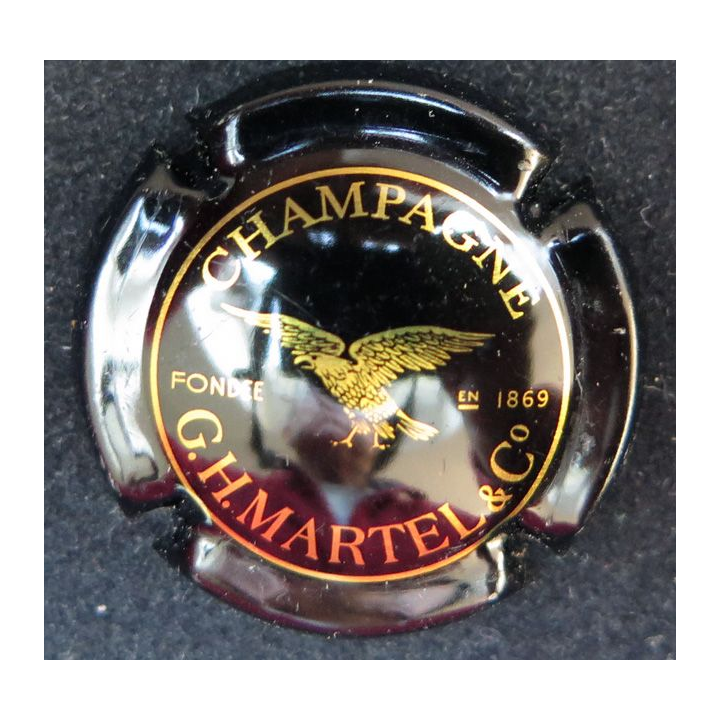 Capsule Muselet de bouteille de champagne MARTEL G.H  n° 26 Noir et Or
