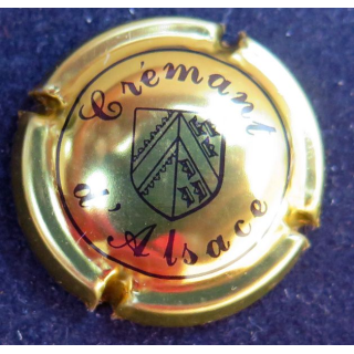 Capsule Muselet de  Crémant d'Alsace n° 30 Or pâle et noir