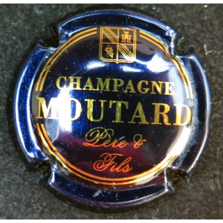 Capsule Muselet de Champagne Moutard n° 13i bleu-noir et or cuivré