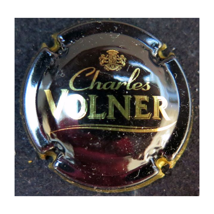 Capsule Muselet de bouteille de Mousseux Charles Volner n° 13 noir et or