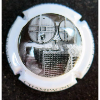 Capsule Muselet de bouteille de champagne Ay n° 11 blanc et noir