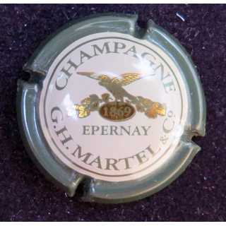Capsule Muselet de bouteille de champagne G.H Martel n° 15 contour vert