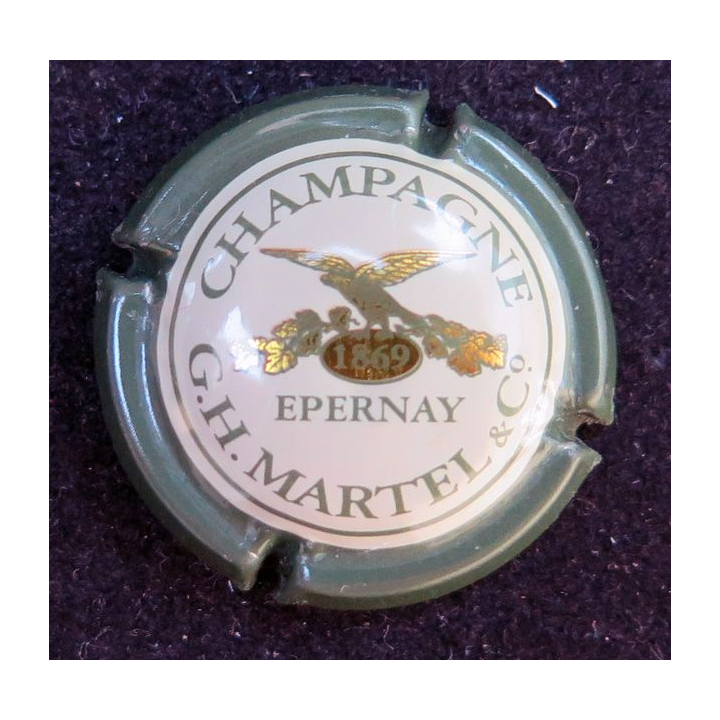 Capsule Muselet de bouteille de champagne G.H Martel n° 15 contour vert