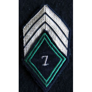 LOSANGE DE BRAS MODÈLE 45 : Ecusson de sergent chef du 7°régiment de chasseurs 1964