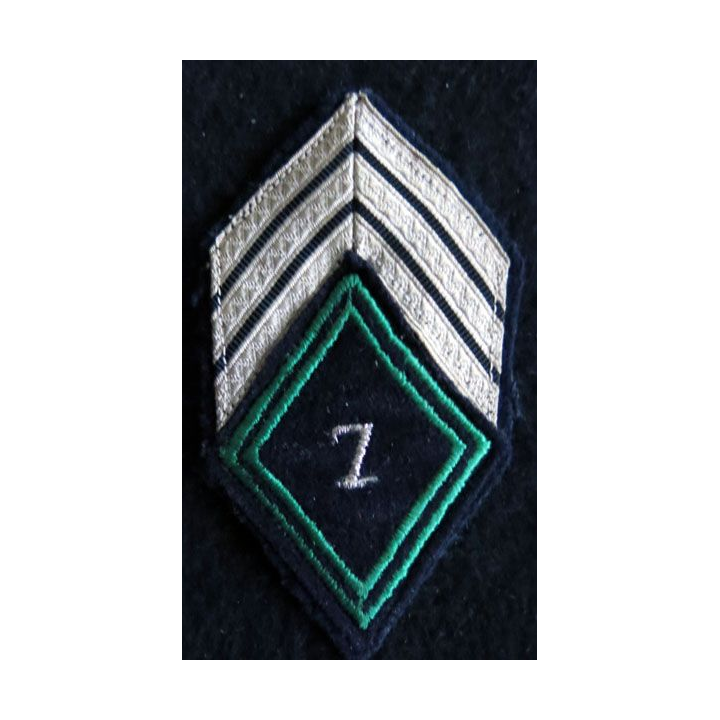 LOSANGE DE BRAS MODÈLE 45 : Ecusson de sergent chef du 7°régiment de chasseurs 1964