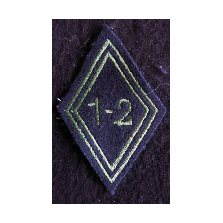 LOSANGE DE BRAS MODÈLE 45 : Ecusson modèle troupe du 1° - 2° régiment de chasseurs