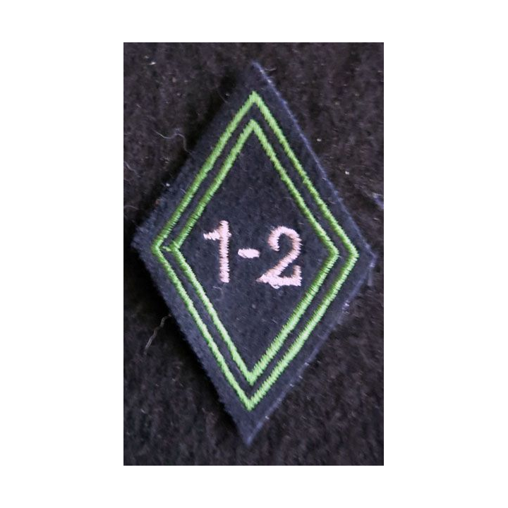 LOSANGE DE BRAS MODÈLE 45 : Ecusson modèle sous officiers du 1°- 2° régiment de chasseurs