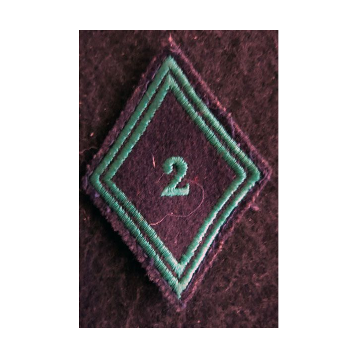 LOSANGE DE BRAS MODÈLE 45 : Ecusson modèle troupe du 2°régiment de chasseurs 1977