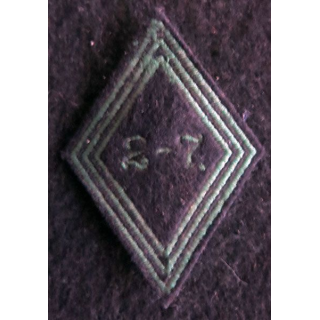 LOSANGE DE BRAS MODÈLE 45 : Ecusson modèle troupe du 2-7° régiment de chasseurs AFN