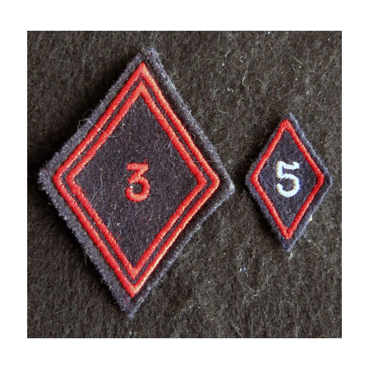 LOSANGE DE BRAS MODÈLE 45 : Ecusson pour calot modèle sous officiers du 5° régiment de cuirassiers