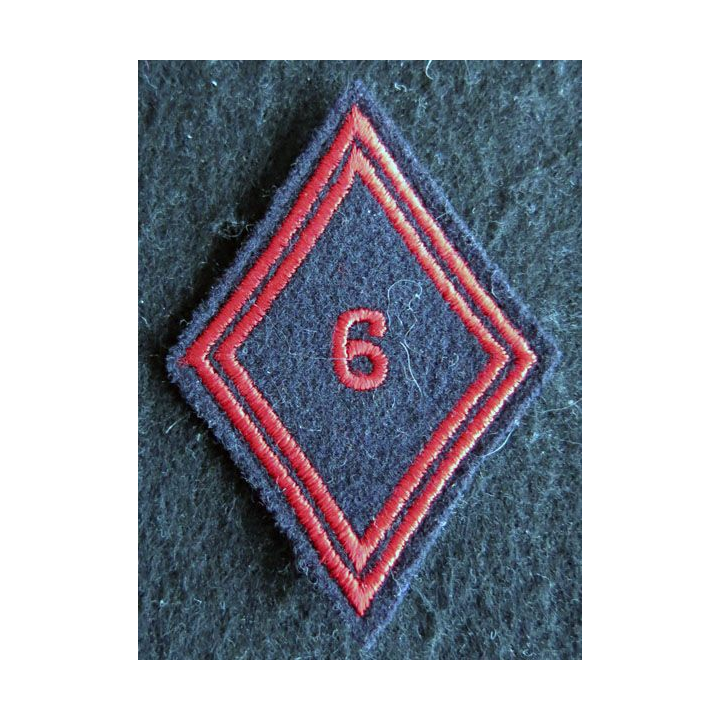 LOSANGE DE BRAS MODÈLE 45 : Ecusson modèle troupe du 6° régiment de cuirassiers