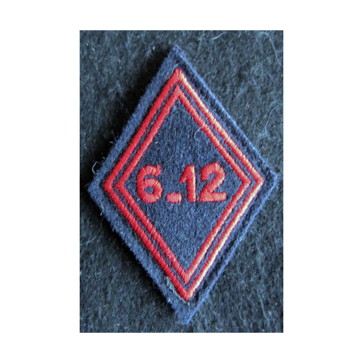 LOSANGE DE BRAS MODÈLE 45 : Ecusson modèle troupe du 6°-12° régiment de cuirassiers