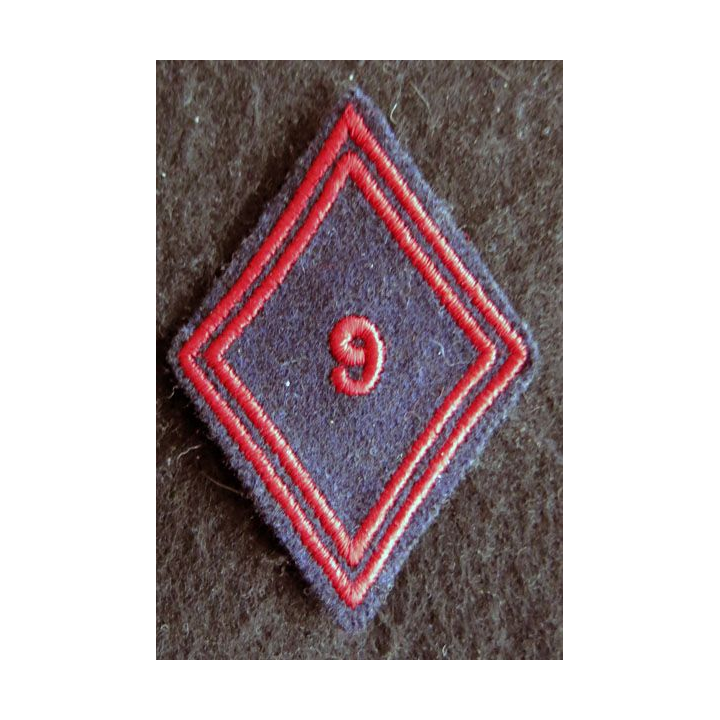 LOSANGE DE BRAS MODÈLE 45 : Ecusson modèle troupe du 9° régiment de cuirassiers 1946