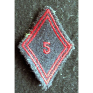 LOSANGE DE BRAS MODÈLE 45 : Ecusson modèle troupe du 5° régiment de cuirassiers