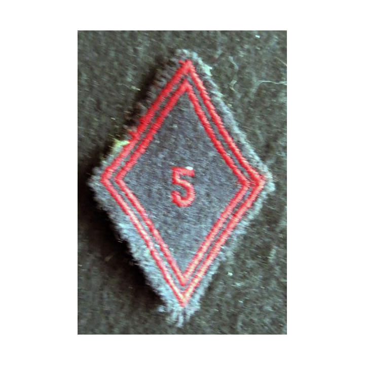 LOSANGE DE BRAS MODÈLE 45 : Ecusson modèle troupe du 5° régiment de cuirassiers