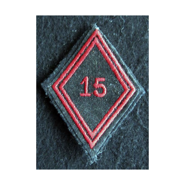 LOSANGE DE BRAS MODÈLE 45 : Ecusson modèle troupe du 15° régiment de cuirassiers (inconnu)