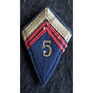 LOSANGE DE BRAS MODÈLE 45 modèle précoce sergent du  5° régiment de cuirassiers CEFEO 1946