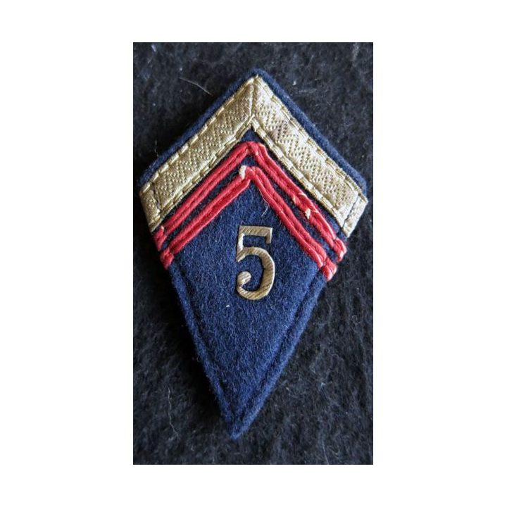 LOSANGE DE BRAS MODÈLE 45 modèle précoce sergent du  5° régiment de cuirassiers CEFEO 1946