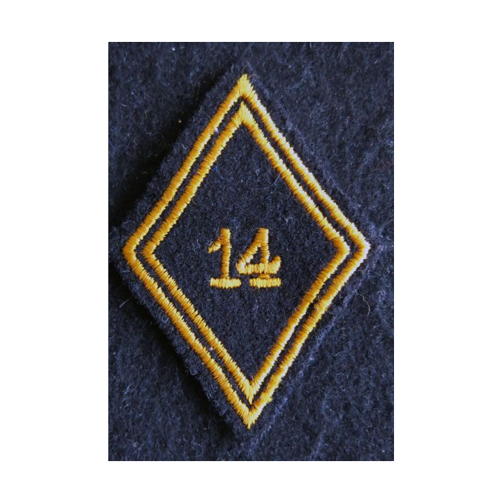 LOSANGE DE BRAS MODÈLE 45 : Ecusson modèle troupe du 14° régiment de chasseurs parachutistes 1958