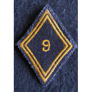 LOSANGE DE BRAS MODÈLE 45 : Ecusson modèle troupe du 9° régiment de chasseurs parachutistes après 1958