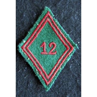 LOSANGE DE BRAS MODÈLE 45 : Écusson troupe de la 12° compagnie régionale du Train  (12° CRT)  Tunisie 1954