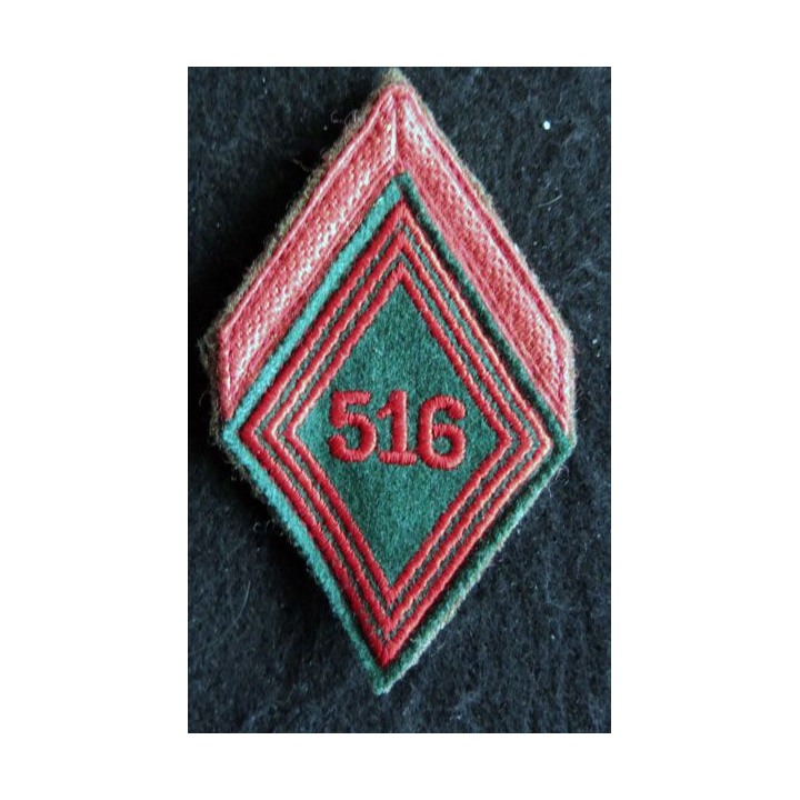 LOSANGE DE BRAS MODÈLE 45 : Ecusson 1° classe du 516° Groupe de Transport (516° GT) INDO 1950