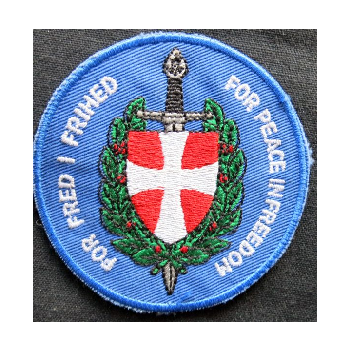PATCH Royal Danish Army : " For Fred i Frihed " patch tissus " Pour la Paix et la Liberté " UNIFIL (FINUL)