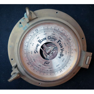 Hublot baromètre  (2,4 kg)  23 cm de diamètre en laiton sans vitre ni aiguille