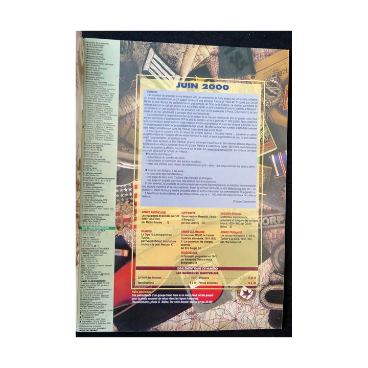 ARMES MILITARIA Magazine n° 179 de juin 2000 sur les groupes francs en 39