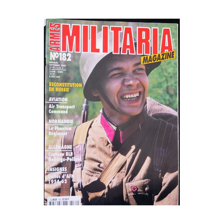 ARMES MILITARIA Magazine n° 182 de septembre 2000 sur les unités d'AFN