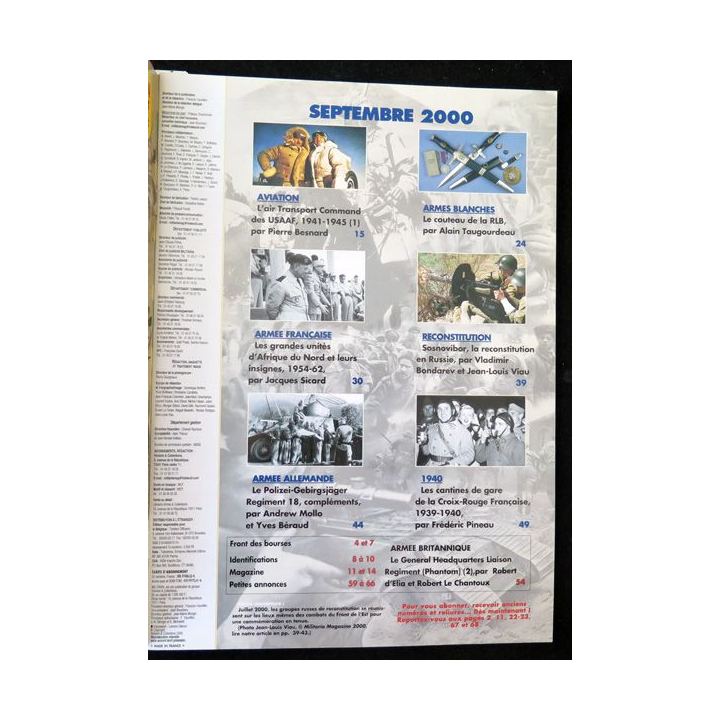 ARMES MILITARIA Magazine n° 182 de septembre 2000 sur les unités d'AFN