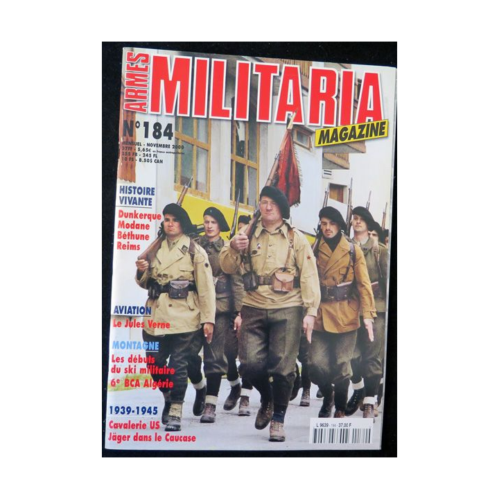 ARMES MILITARIA Magazine n° 184 de novembre 2000 sur le 6° BCA Algérie