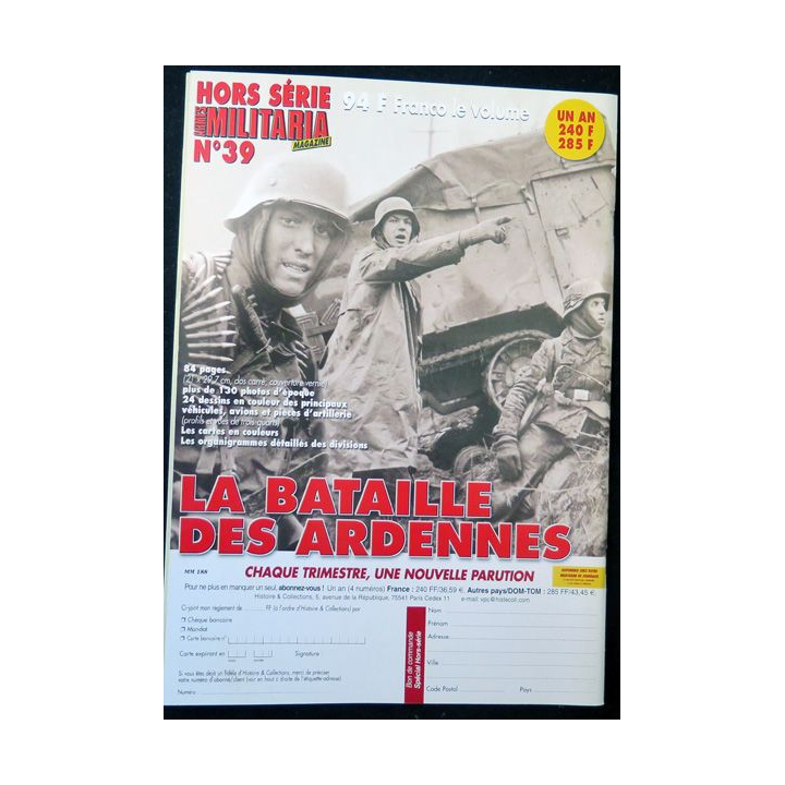 ARMES MILITARIA Magazine n° 188 de mars 2001 sur Ardennes 1944