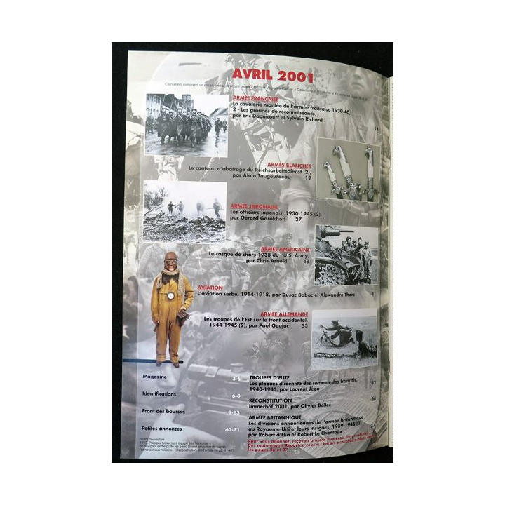 ARMES MILITARIA Magazine n° 189 de avril 2001 sur pilotes serbes