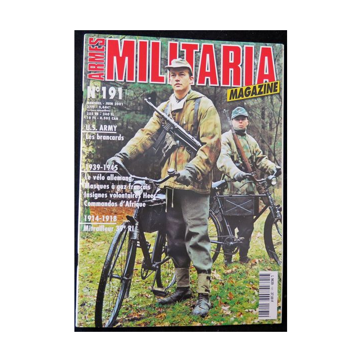 ARMES MILITARIA Magazine n° 191 de juin 2001 sur commandos d'Afrique