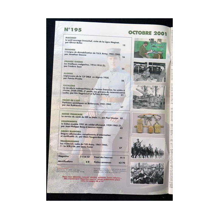 ARMES MILITARIA Magazine n° 195 de octobre 2001 sur la 13° DBLE