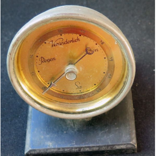 vieux baromètre allemand 7,5 cm de diamètre sur socle en bois